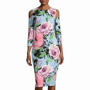 NWT, Jax Black Label Cold Shoulder Floral Dress